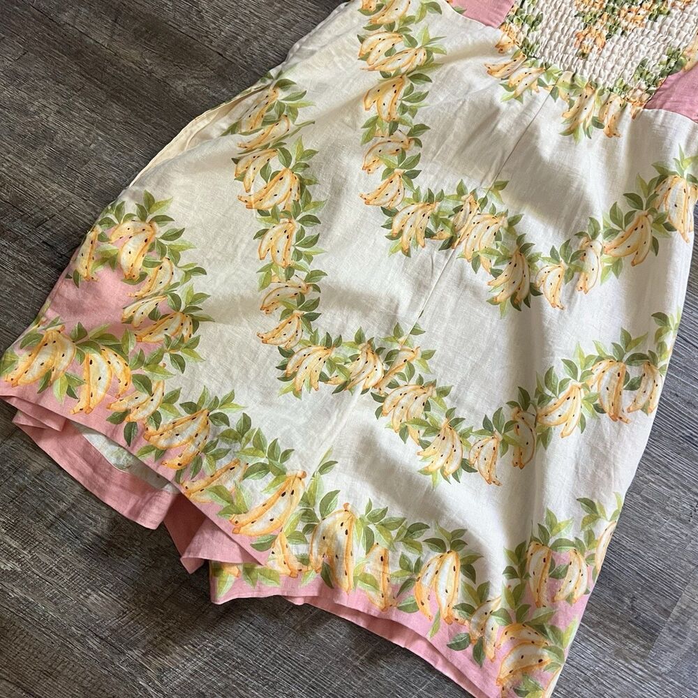 NWT Anthropologie FARM Rio Linen Blend Puff Sleeve Romper - Picture 12 of 15